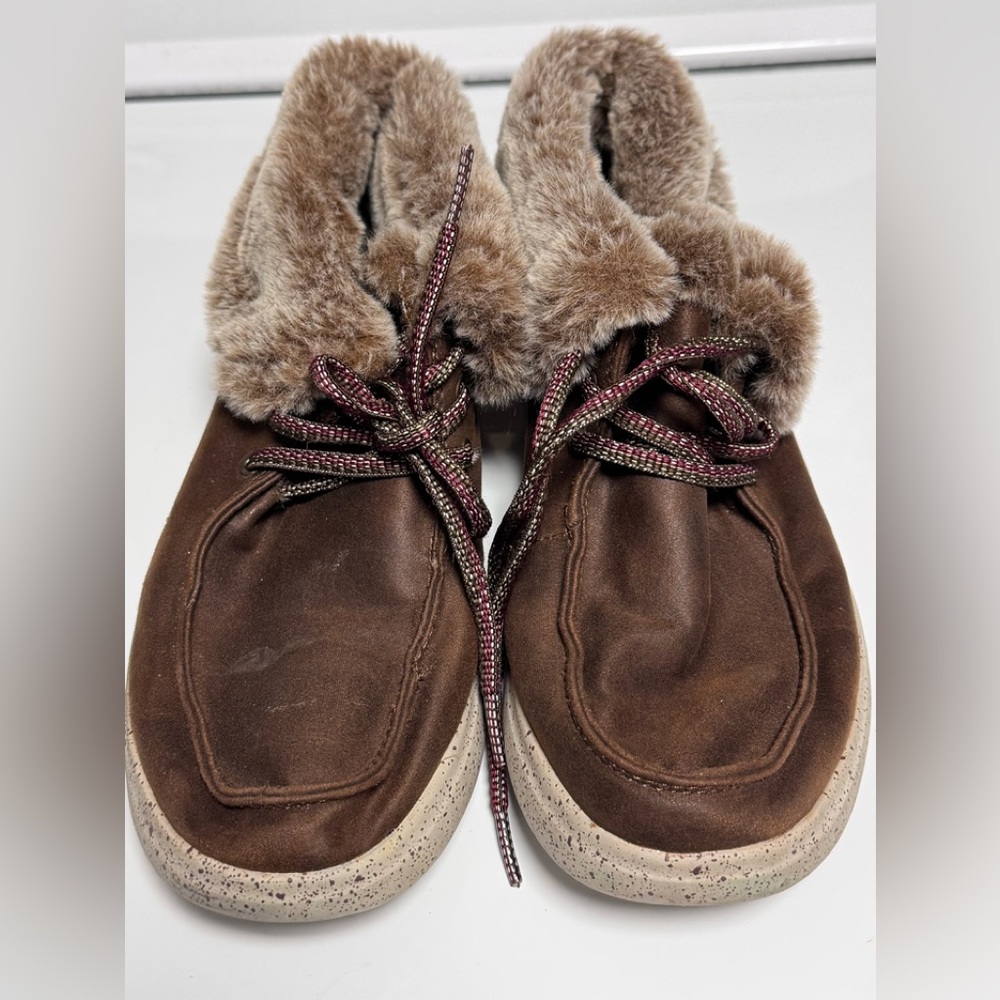 Skechers BOBS Boots Skipper Lined Winter Bootie Brown Lace Up Women’s 8